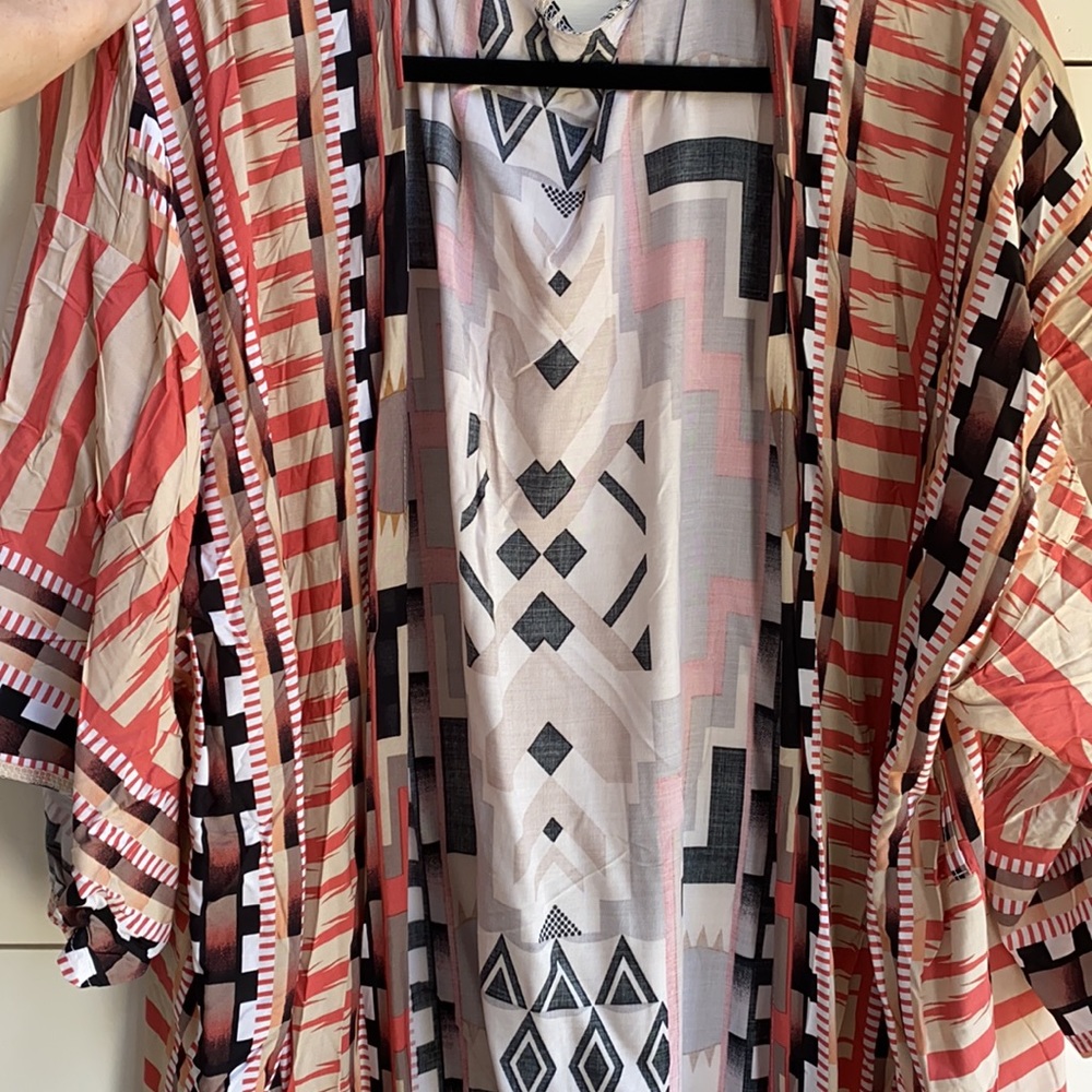 SOLD OUT Tribal Ethnic Boho Self Tie Kimono Duster Robe - Picture 8 of 9
